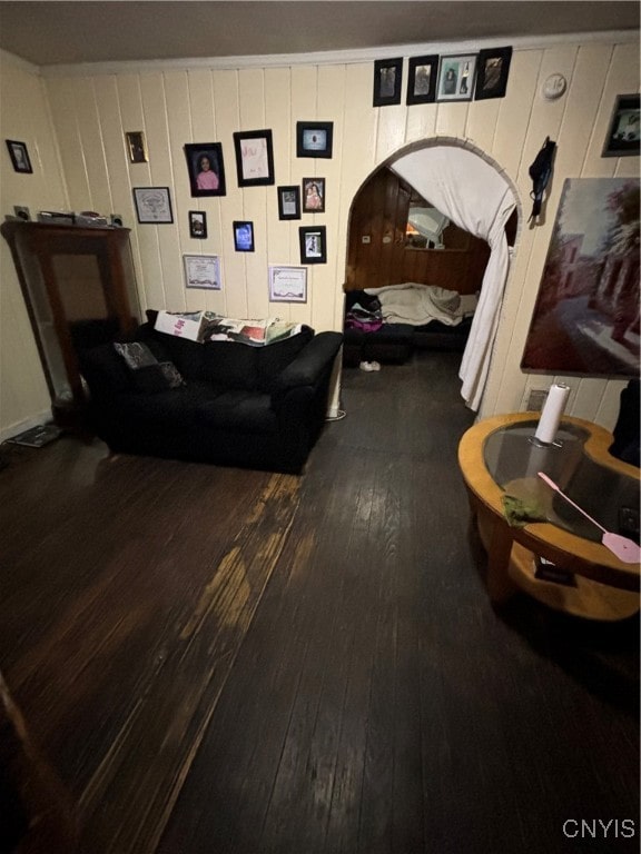 living room featuring hardwood / wood-style floors