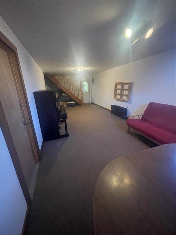 living room featuring carpet flooring