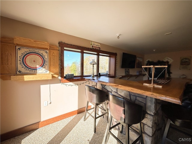 bar with wood counters