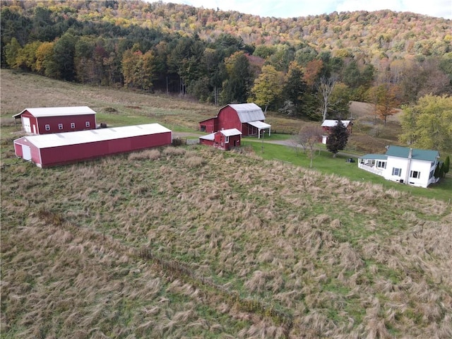 bird's eye view featuring a rural view