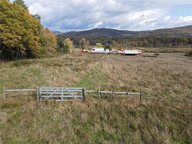 view of mountain feature featuring a rural view