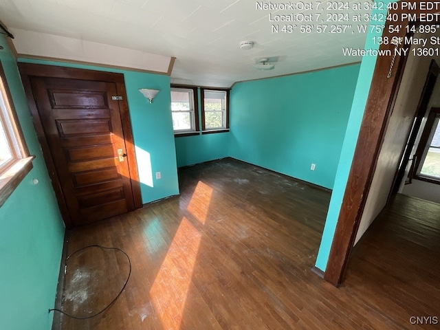 interior space featuring dark hardwood / wood-style flooring