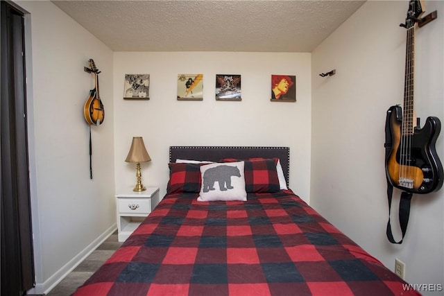 bedroom with a textured ceiling