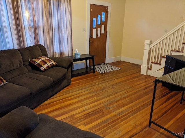 living room featuring hardwood / wood-style floors