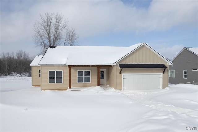 single story home featuring a garage