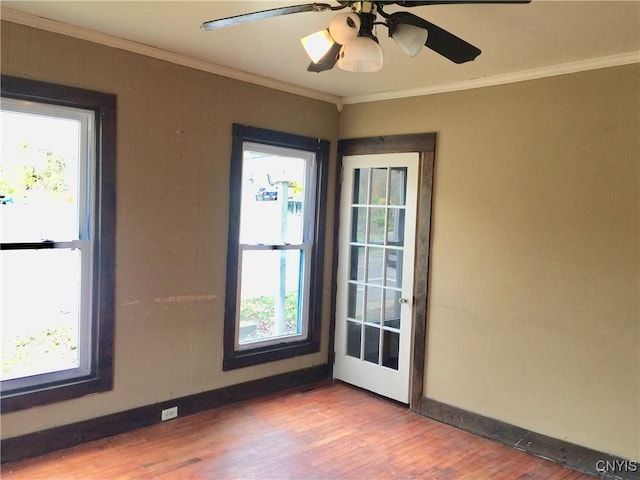 6179 State Highway 29a, Stratford, NY 13329 - empty room featuring wood finished floors, crown molding, and ceiling fan