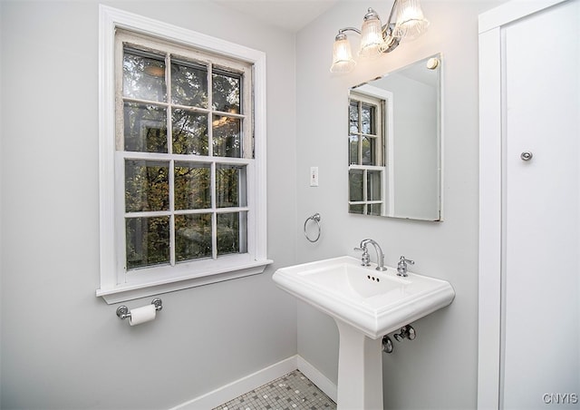 bathroom featuring tile patterned flooring