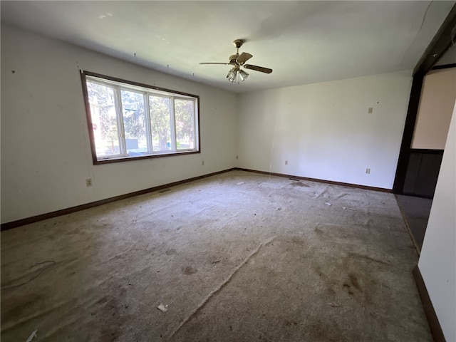 spare room featuring ceiling fan