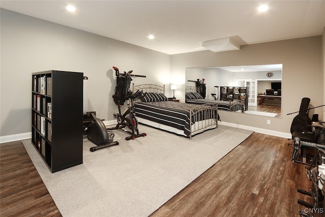 bedroom featuring hardwood / wood-style flooring