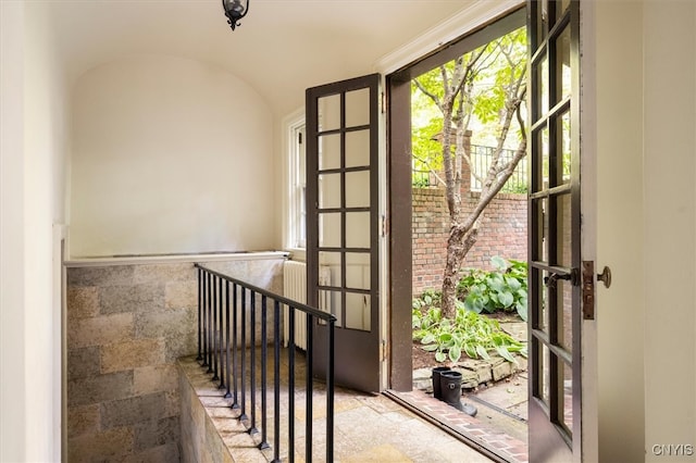 doorway featuring french doors