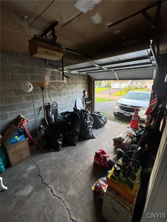 view of garage