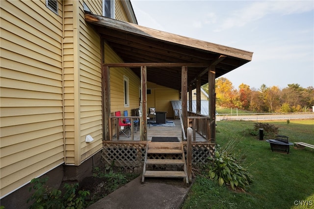 view of patio featuring a wooden deck