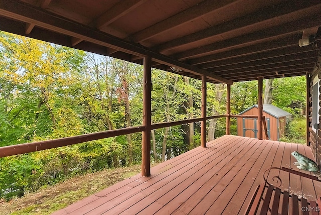 deck with a storage unit