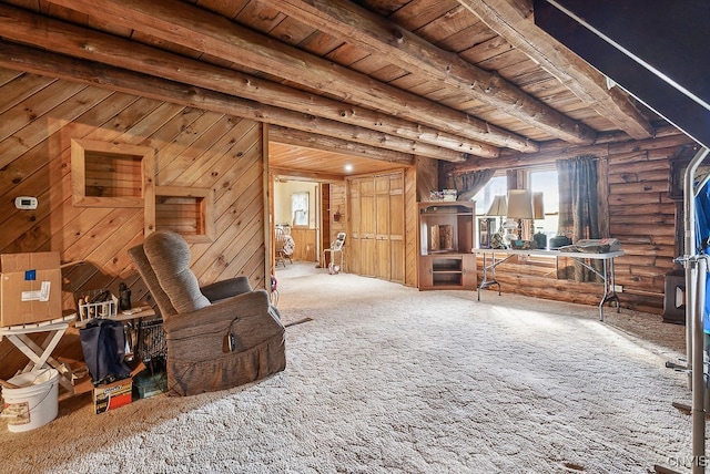 view of unfinished attic