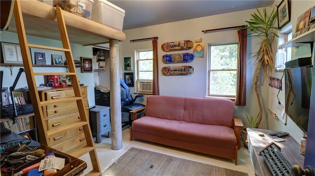 interior space featuring a wealth of natural light and cooling unit