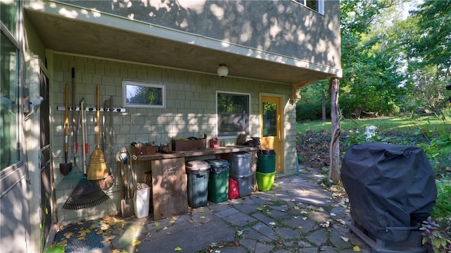 view of patio featuring grilling area