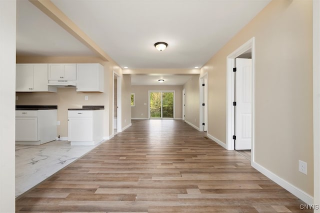 hall featuring light hardwood / wood-style floors