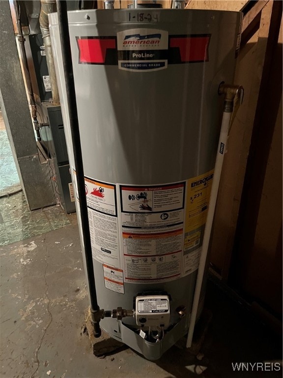 utilities featuring gas water heater