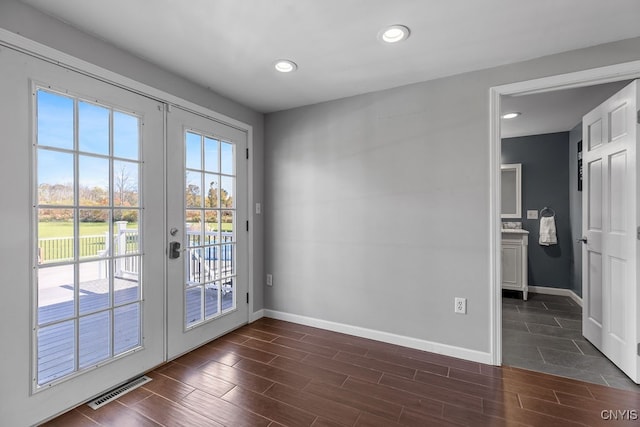 doorway featuring french doors