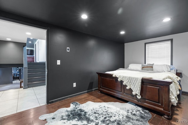 bedroom featuring light hardwood / wood-style floors