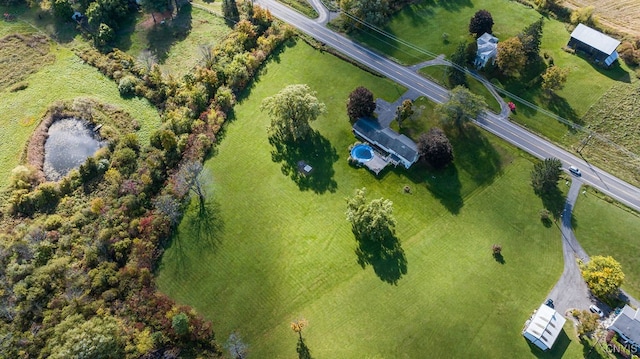 aerial view featuring a rural view