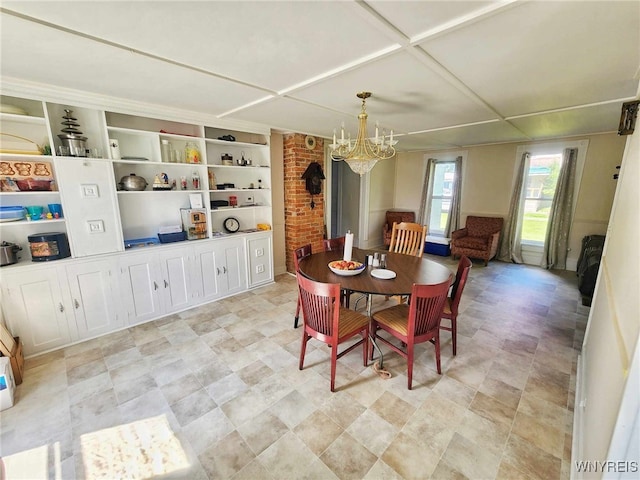 dining area with a notable chandelier