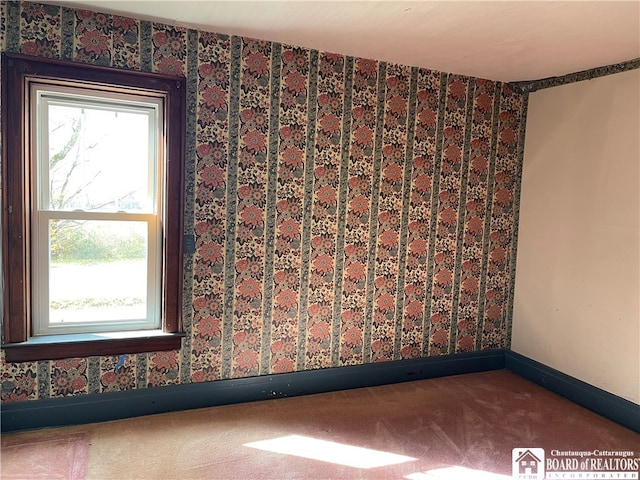 view of carpeted spare room