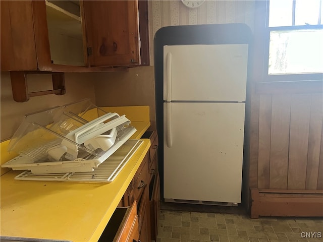 kitchen featuring white refrigerator