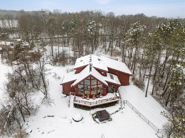 view of snowy aerial view