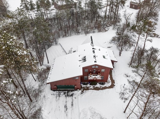 view of snowy aerial view