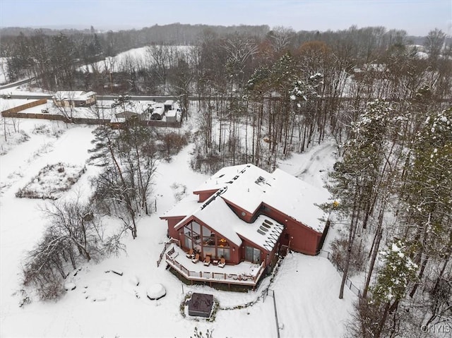 view of snowy aerial view