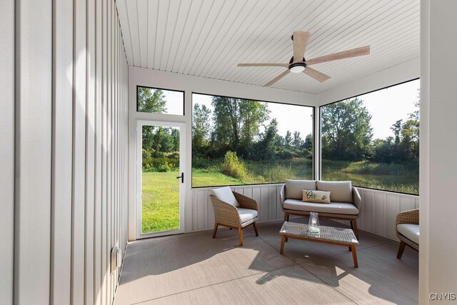 LOT64 Chillingham Way, Lysander, NY 13027 - sunroom featuring ceiling fan and an outdoor hangout area