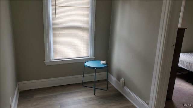 interior space with light hardwood / wood-style floors