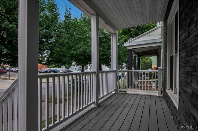 767 W Ave, Buffalo, NY 14213 - wooden terrace featuring covered porch