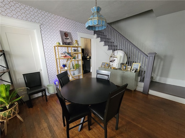 dining room featuring dark wood-type flooring