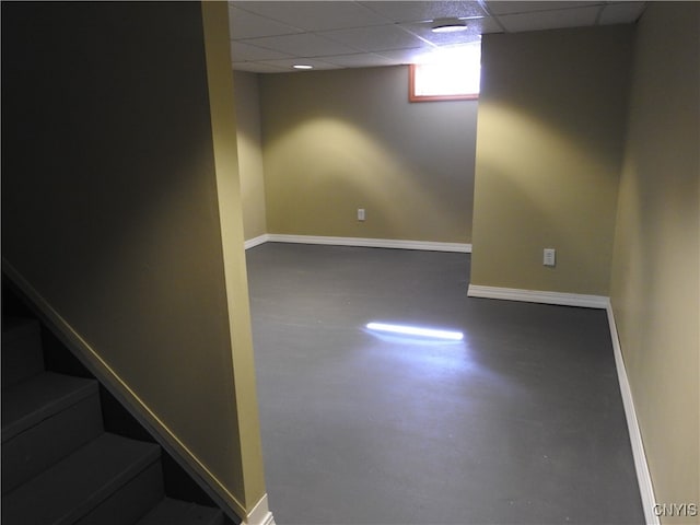 basement with a drop ceiling