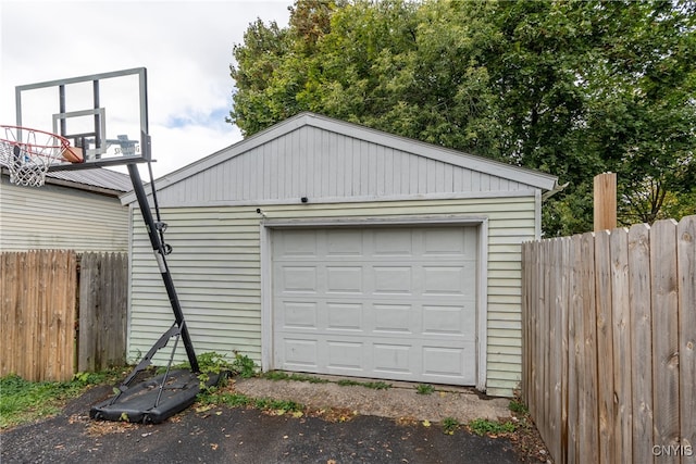 garage with wooden walls