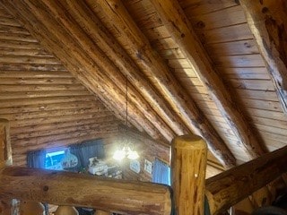 view of unfinished attic