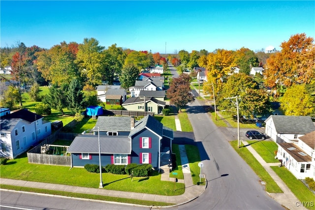 drone / aerial view with a residential view