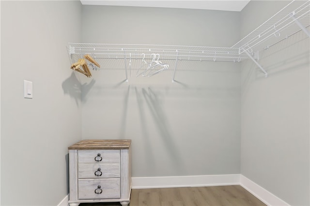 walk in closet featuring hardwood / wood-style floors