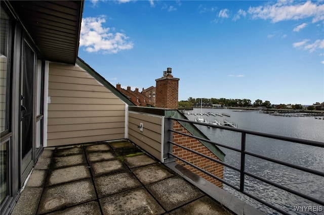 balcony with a water view