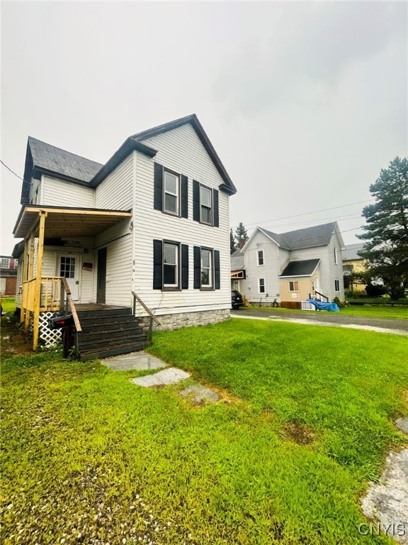 exterior space featuring a lawn