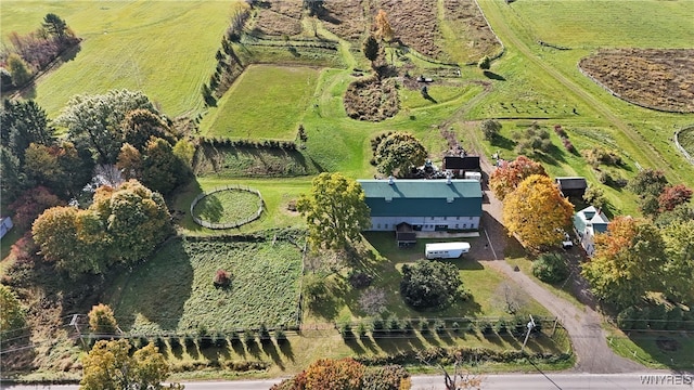 aerial view with a rural view