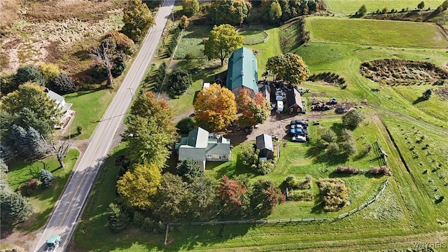 aerial view with a rural view