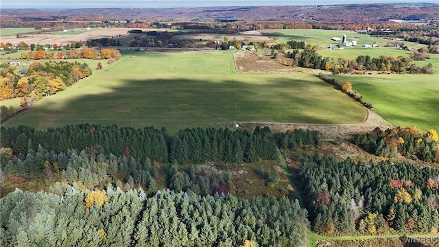 aerial view featuring a rural view