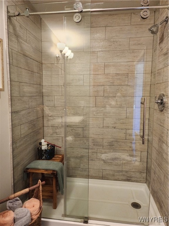 bathroom featuring walk in shower