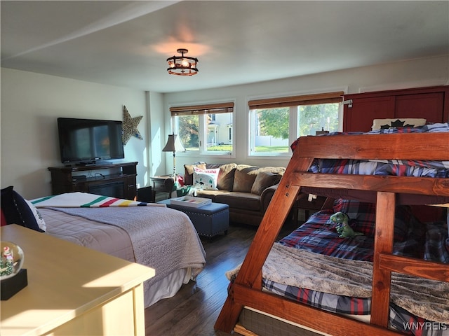 bedroom featuring dark wood-type flooring