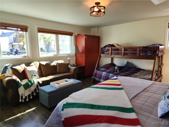 bedroom featuring dark hardwood / wood-style floors