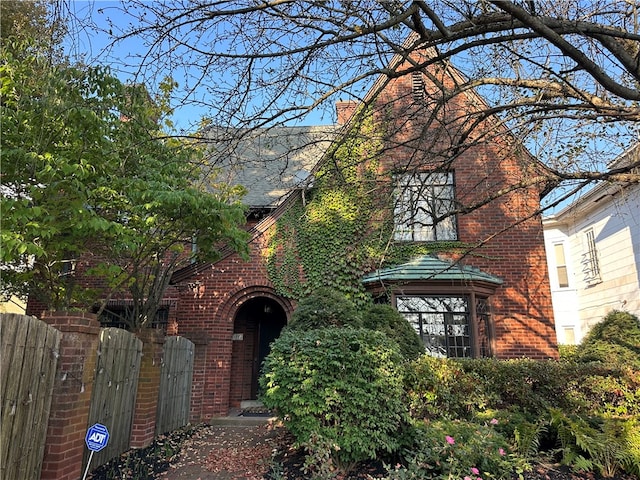 view of tudor-style house