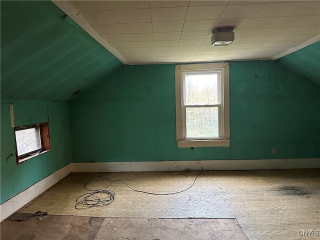 bonus room with lofted ceiling